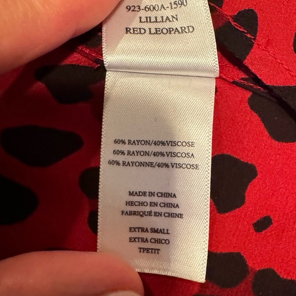 Rails Lillian Red Leopard Blouse - size XSmall - Picture 8 of 12